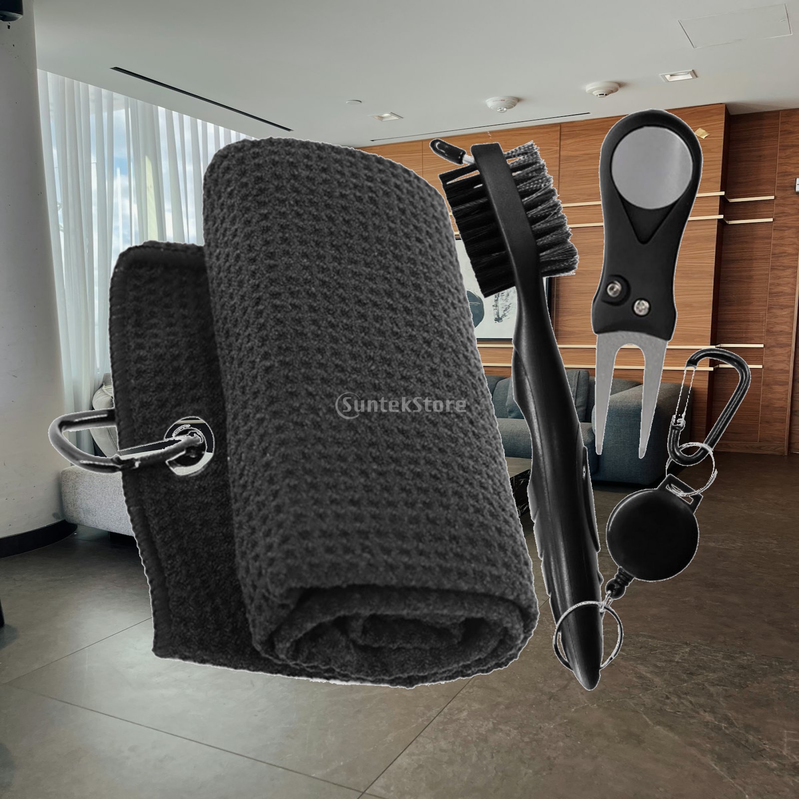 Golf Towel Waffle - Golf Club Cleaning Brush Portable Golf