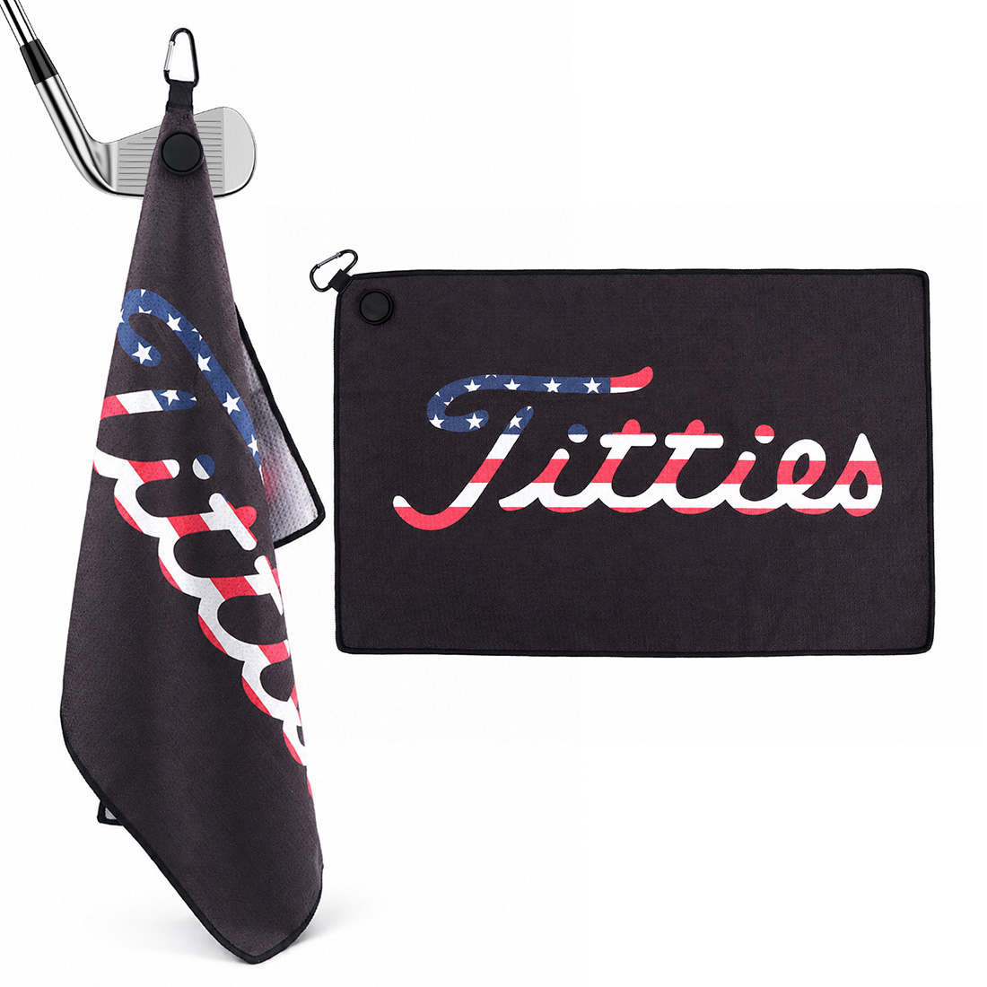 Golf Towel Waffle - American Flag Magnetic Golf Towel 23.6'L
