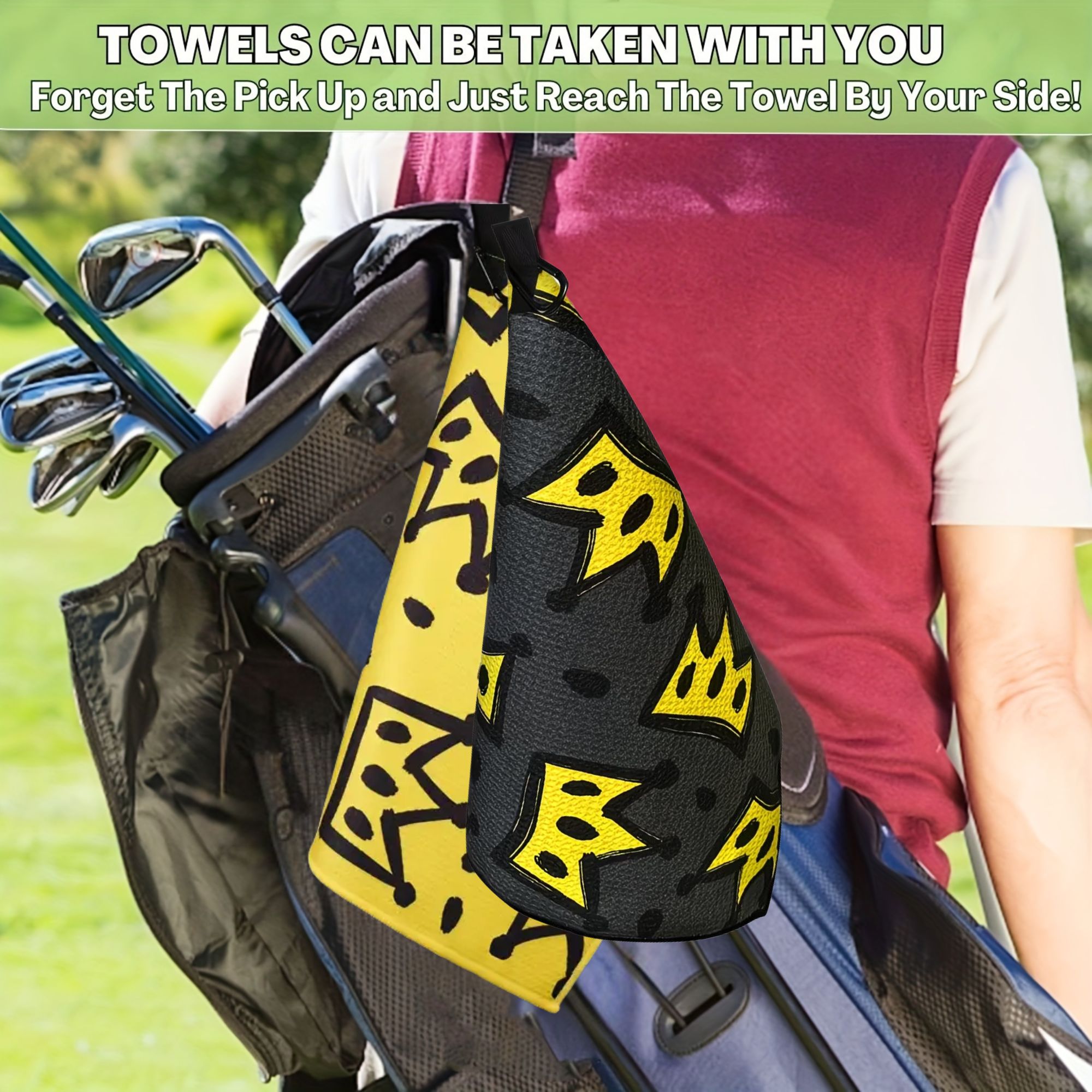2pcs King Crown Large Golf Tow - Golf Towel Waffle review and price